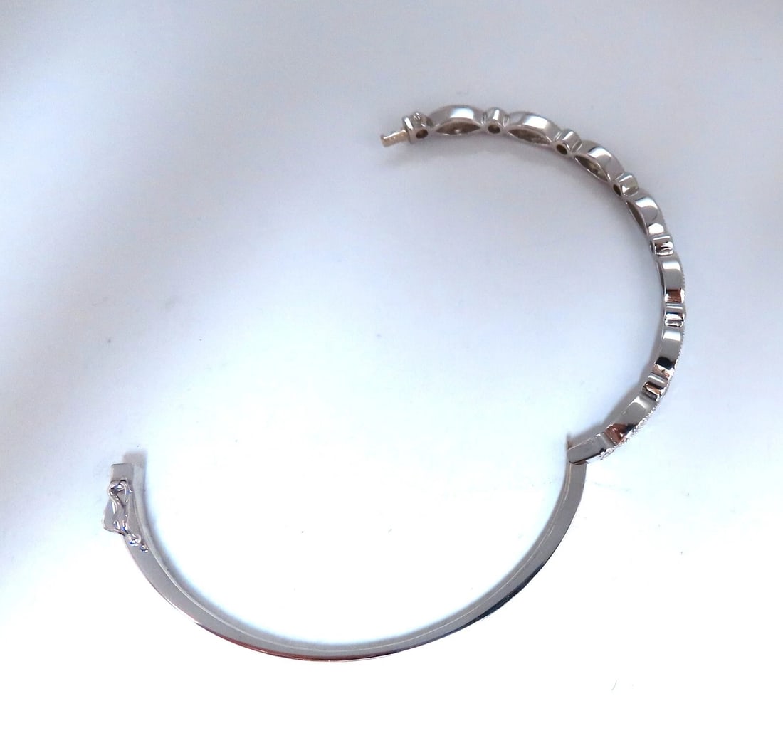 2.20ct Natural Diamonds Edwardian Style Bangle Bracelet 14kt Gold** - 3
