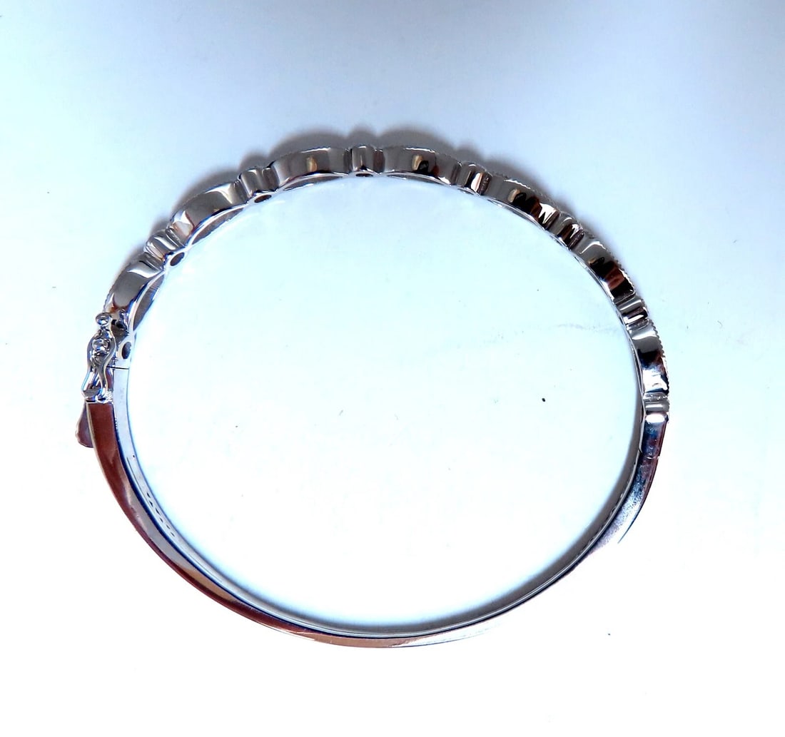 2.20ct Natural Diamonds Edwardian Style Bangle Bracelet 14kt Gold** - 4