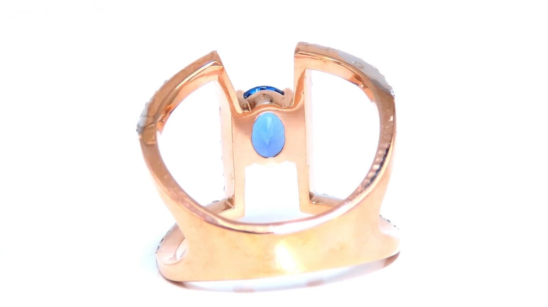 1.30ct Natural Tanzanite Diamond ring Wide shoulder Mod** - 3