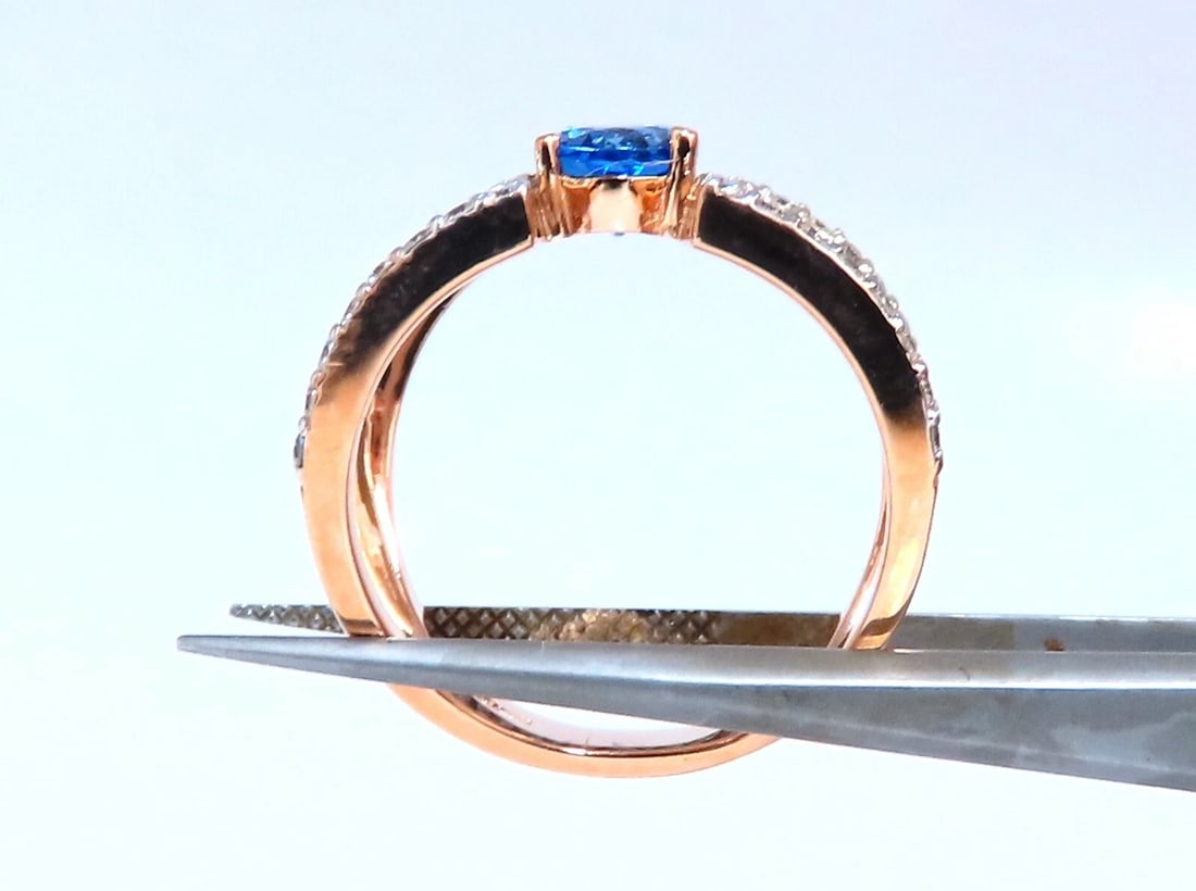 1.30ct Natural Tanzanite Diamond ring Wide shoulder Mod** - 4