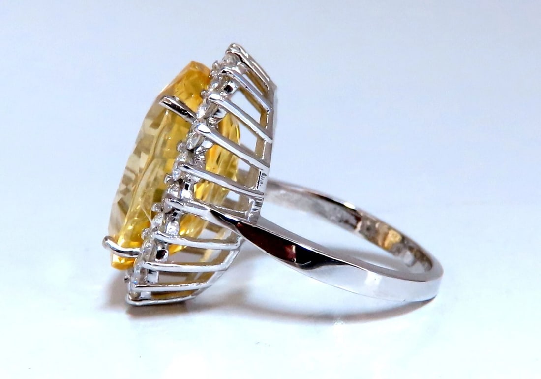 20.17ct GIA Certified Natural No Heat Yellow Sapphire diamonds ring 18kt - 8