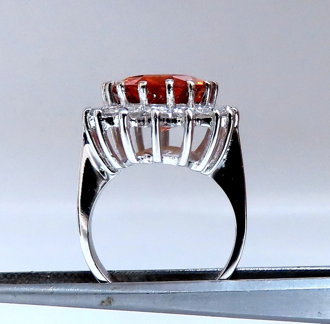 10.13ct GIA Certified Natural Orange Sapphire diamonds ring 14kt - 6