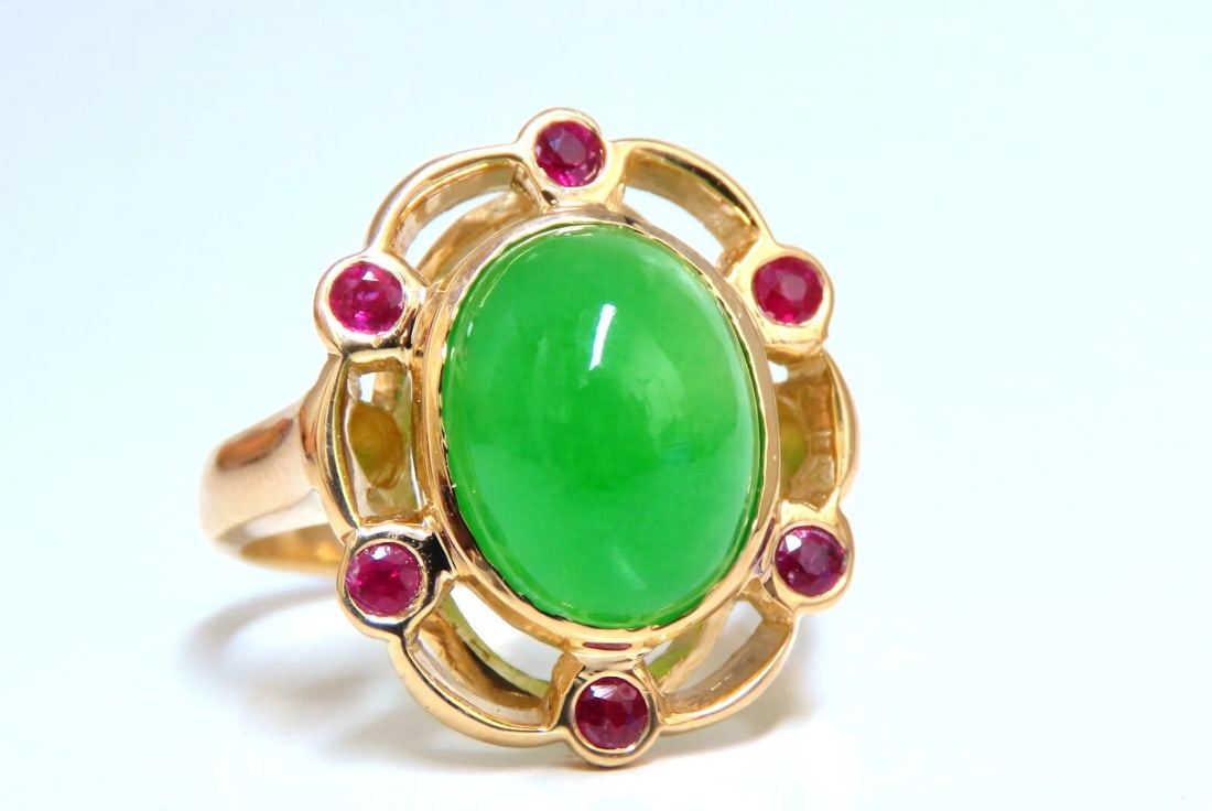 14kt Jade Ruby Ring - 2