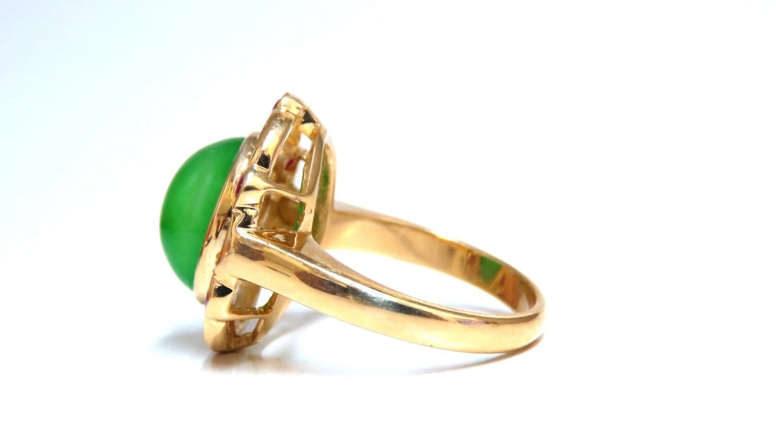 14kt Jade Ruby Ring - 4
