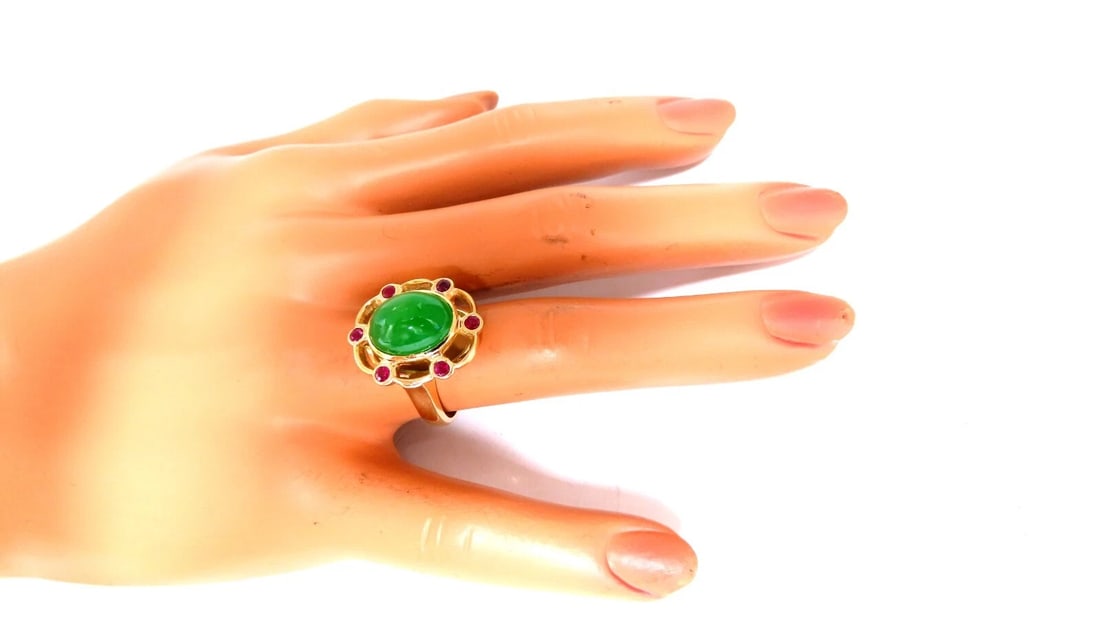 14kt Jade Ruby Ring - 5
