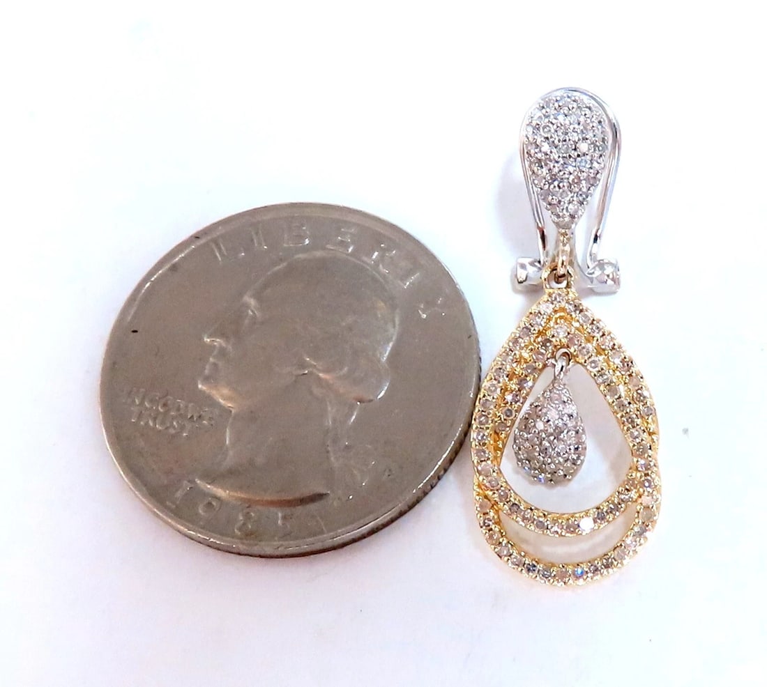 1.20ct Pear Shape Halo Dangle Earrings 14kt** - 3