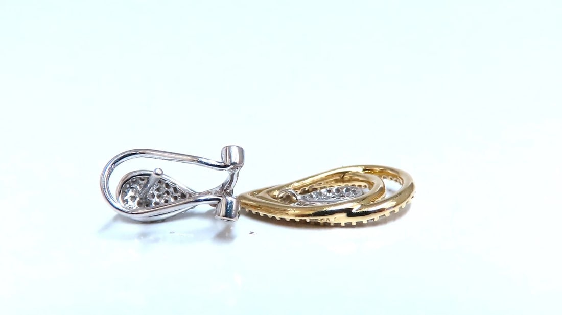 1.20ct Pear Shape Halo Dangle Earrings 14kt** - 4