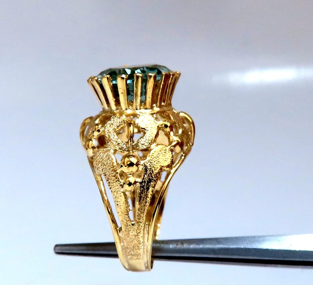 GIA Certified 6.08ct Lab Spinel Ring 14kt** - 4