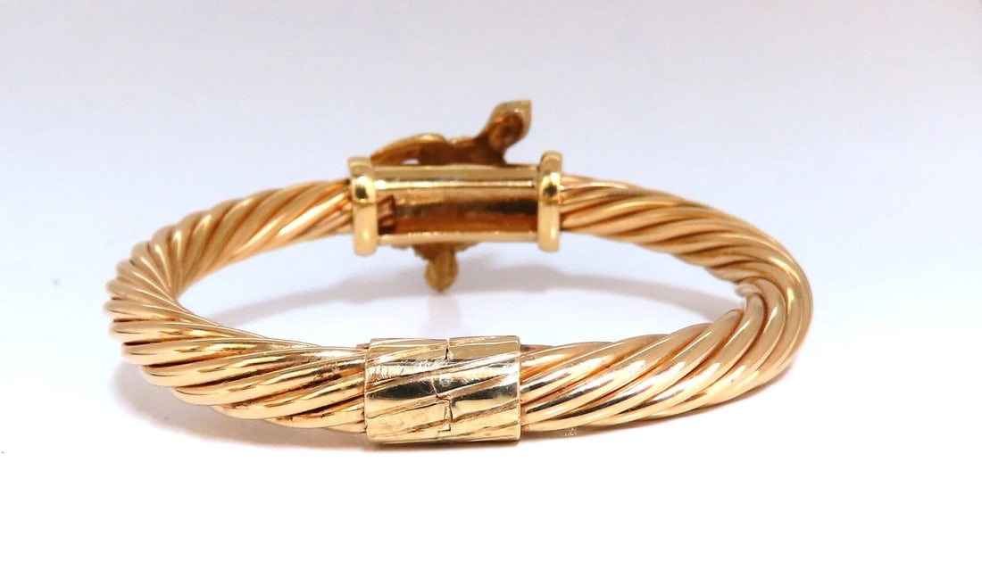 Turtle Candy Cane Twist Bangle 14kt** - 4