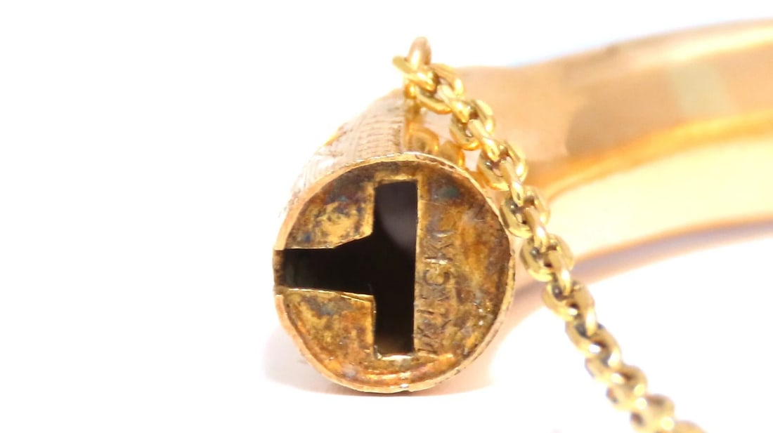 Jade Bangle Bracelet 8.4mm 14kt gold** - 8