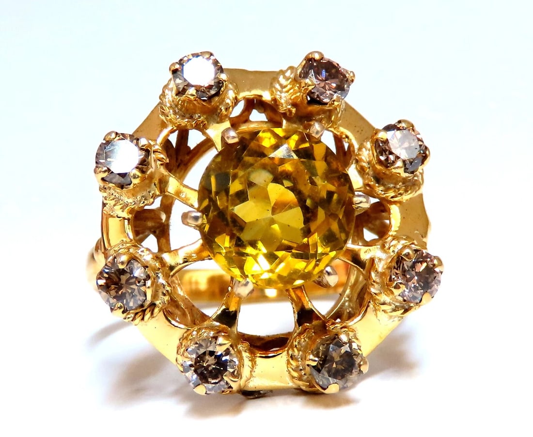 GIA Certified 2.44CT Natural citrine Cluster Ring 14 Karat gold** (1 of 6)