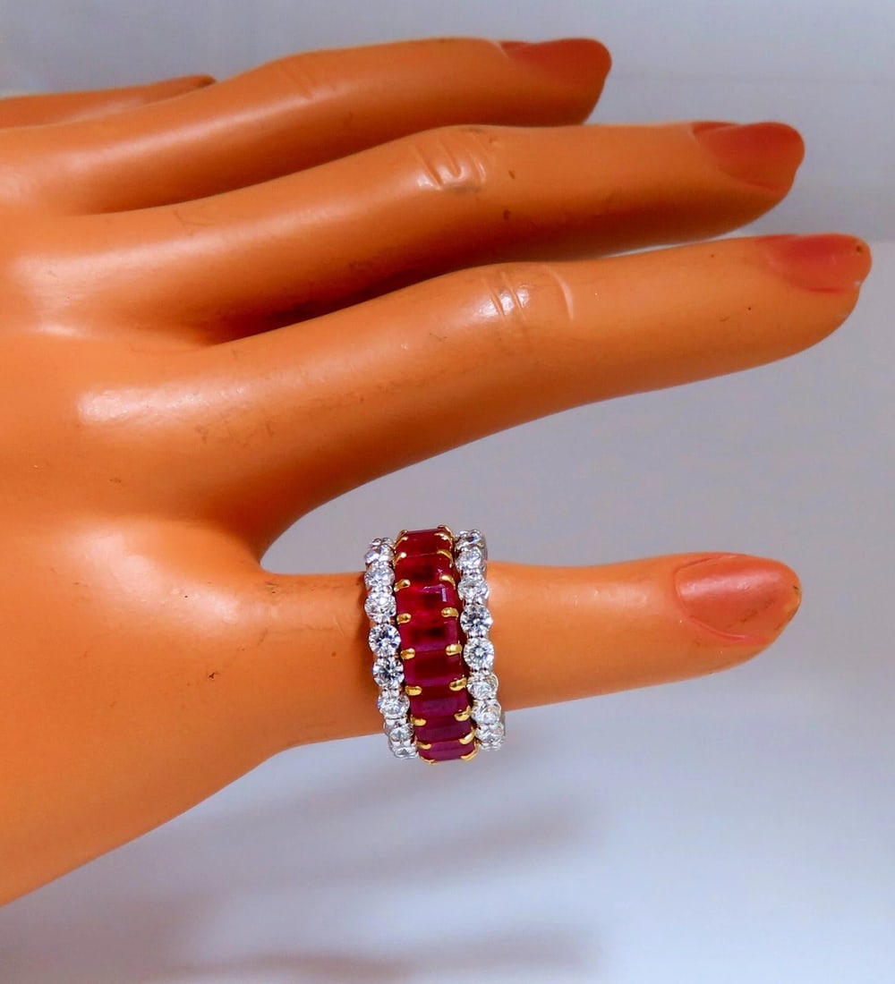 Stackable Ruby Diamonds eternity Rings 14kt Natural Vivid Red Stacking 11.36ct** - 6