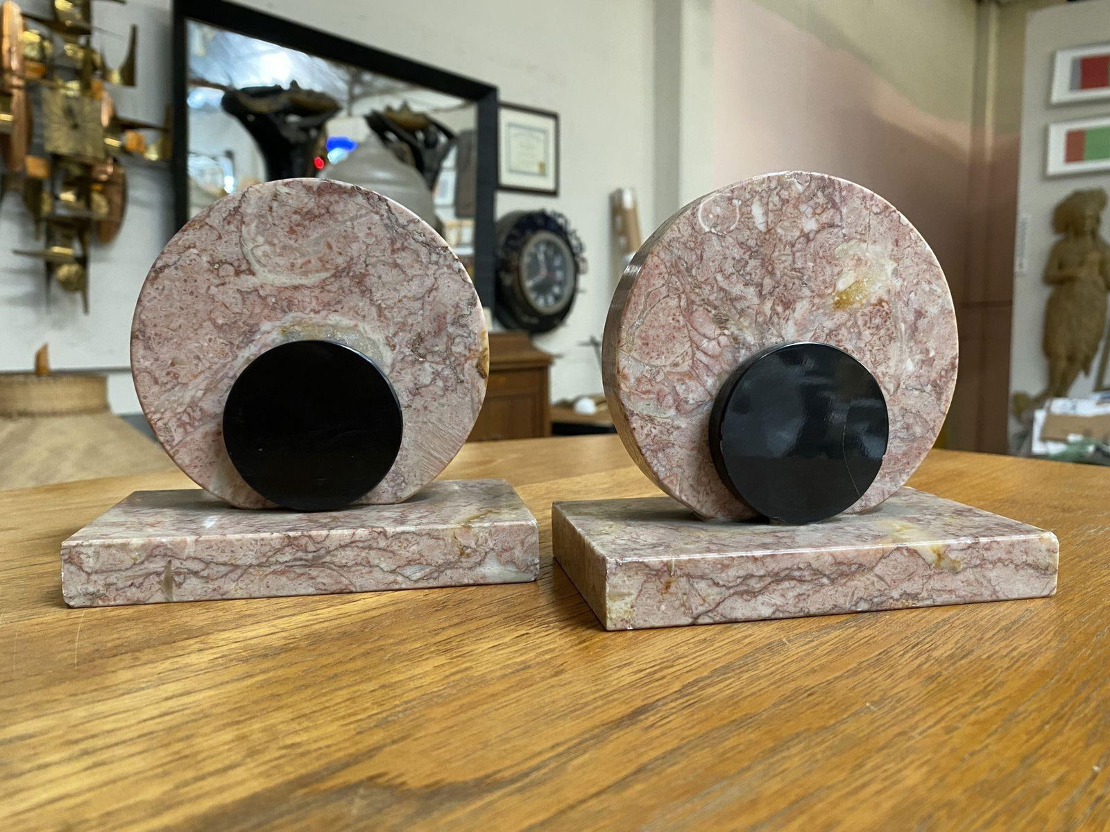 French Art Deco UCRA Bronze Swan Marble Mantle Garniture Clock Set by Marefbay - 18