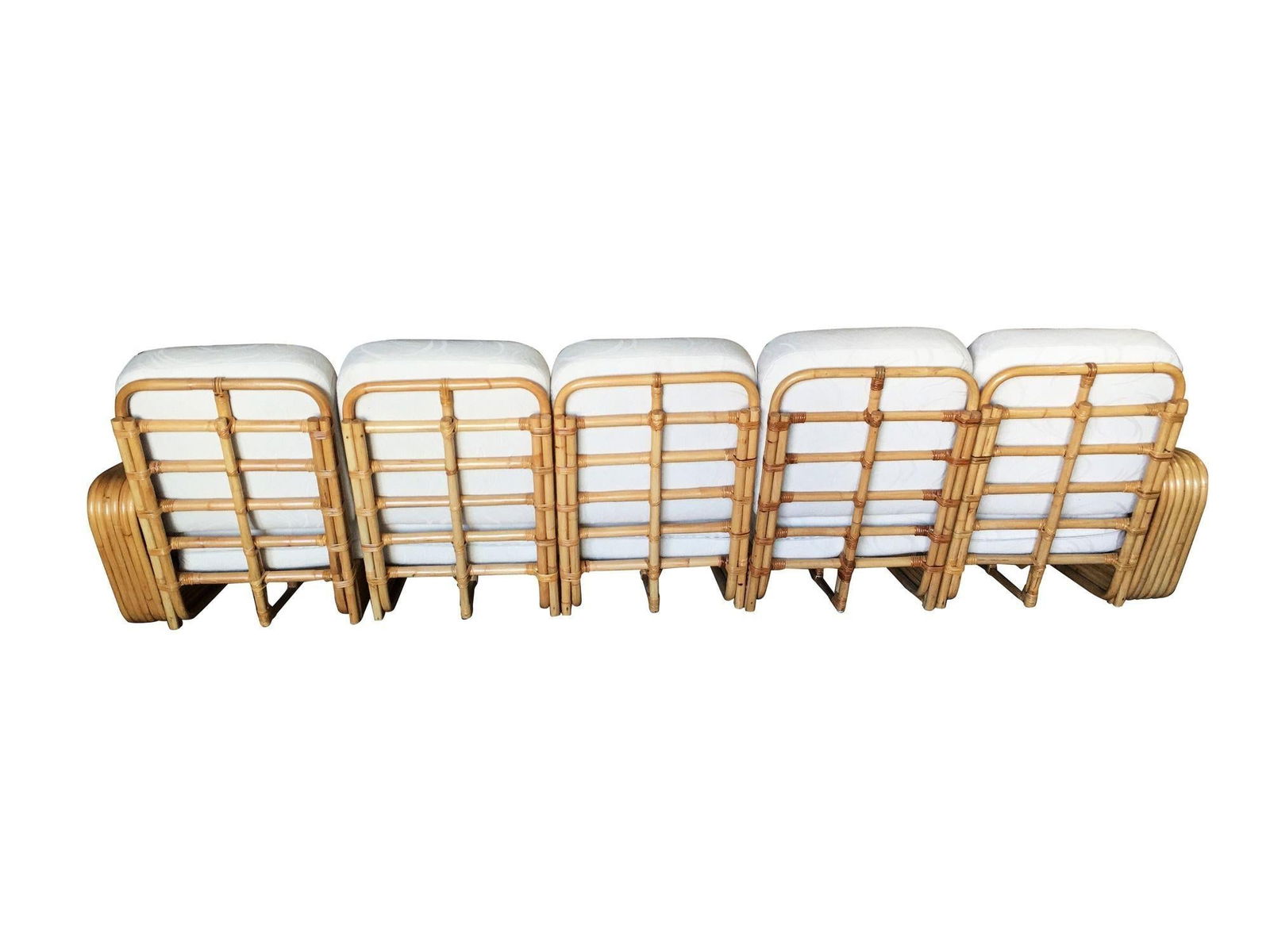 Restored Art Deco Six-Strand Square Pretzel Five-Seat Sectional Sofa - 5