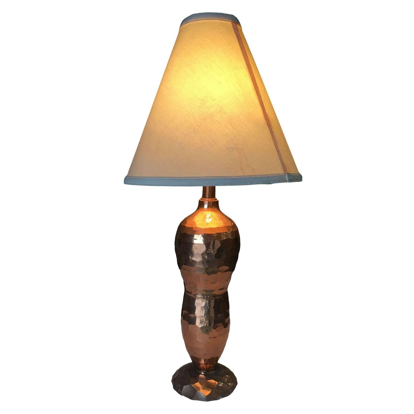 Mission Inspired Hand-Hammered Peanut Shaped Copper Lamp, Pair - 10