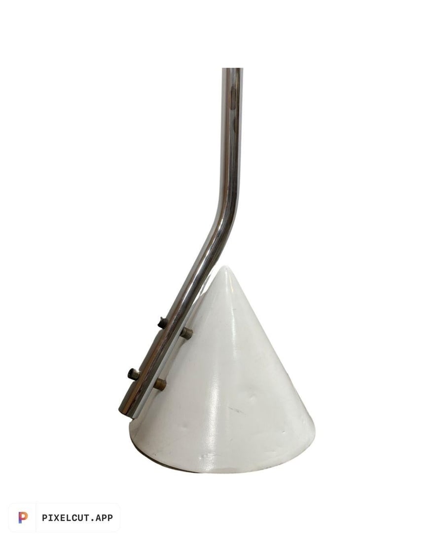 1950's Mid Century Modern White and Chrome Floor Lamp Torchiere - 4