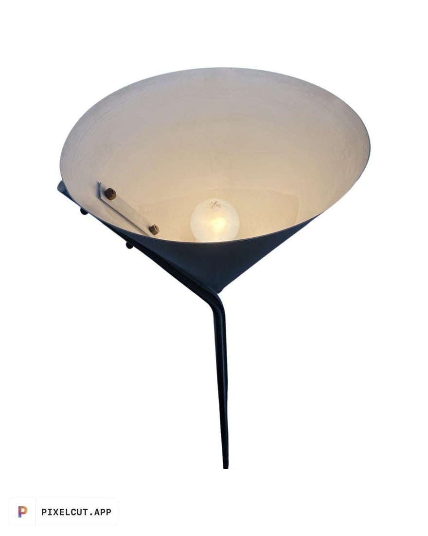 1950's Mid Century Modern White and Chrome Floor Lamp Torchiere - 6