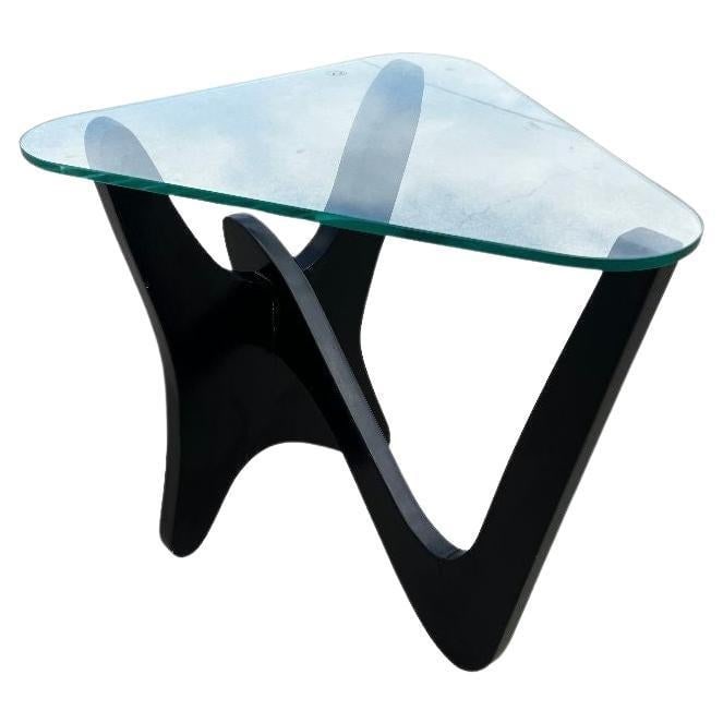 Noguchi Style Biomorphic "Airplane" Side Table w/ Triangle Glass Top (1 of 5)