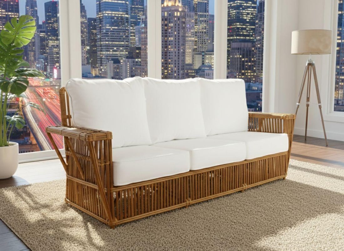 Presidents Stick Reed Rattan Nantucket 3 Seat Sofa - 6