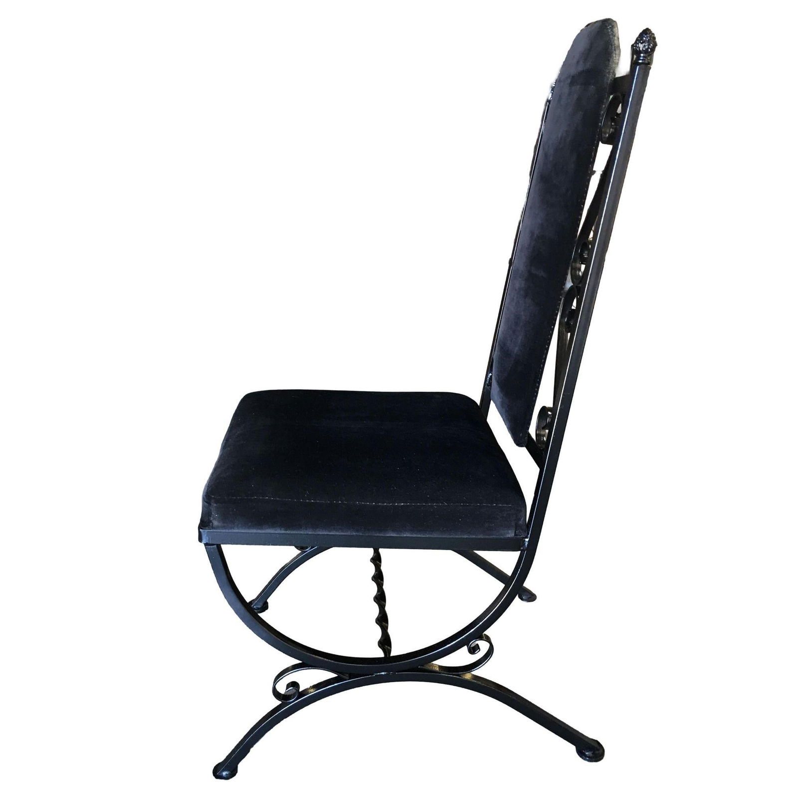 Midcentury Dining Chair with Scrolling Pattern, Set of Four - 3