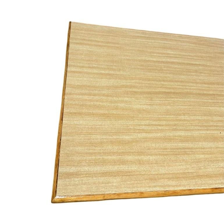 Restored Mid-century Blond Expanding Hinge Leaf Rattan Dining Table - 4