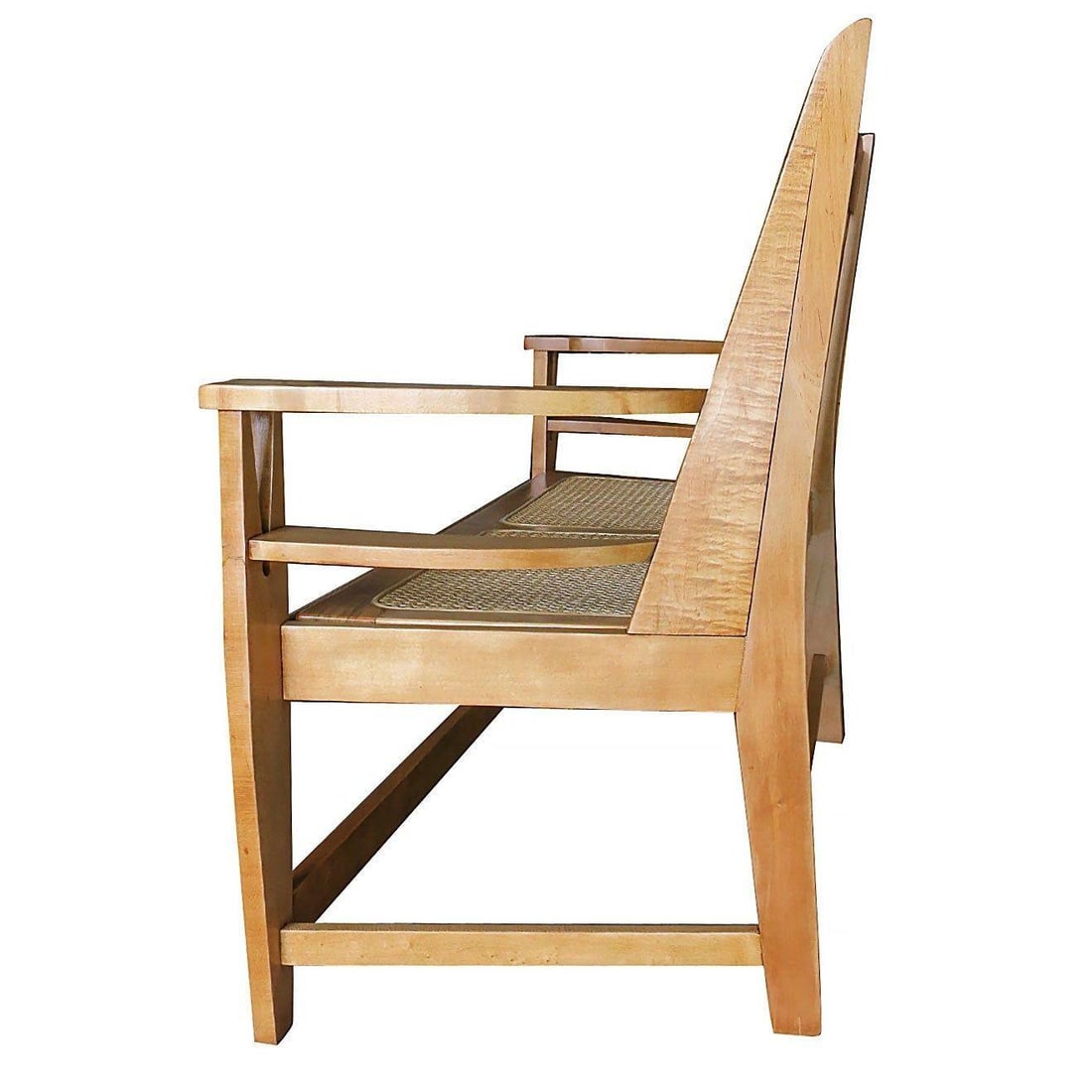 Blonde Wood Sofa with Clothespin Shaped Accents In The Style of Stickley - 9