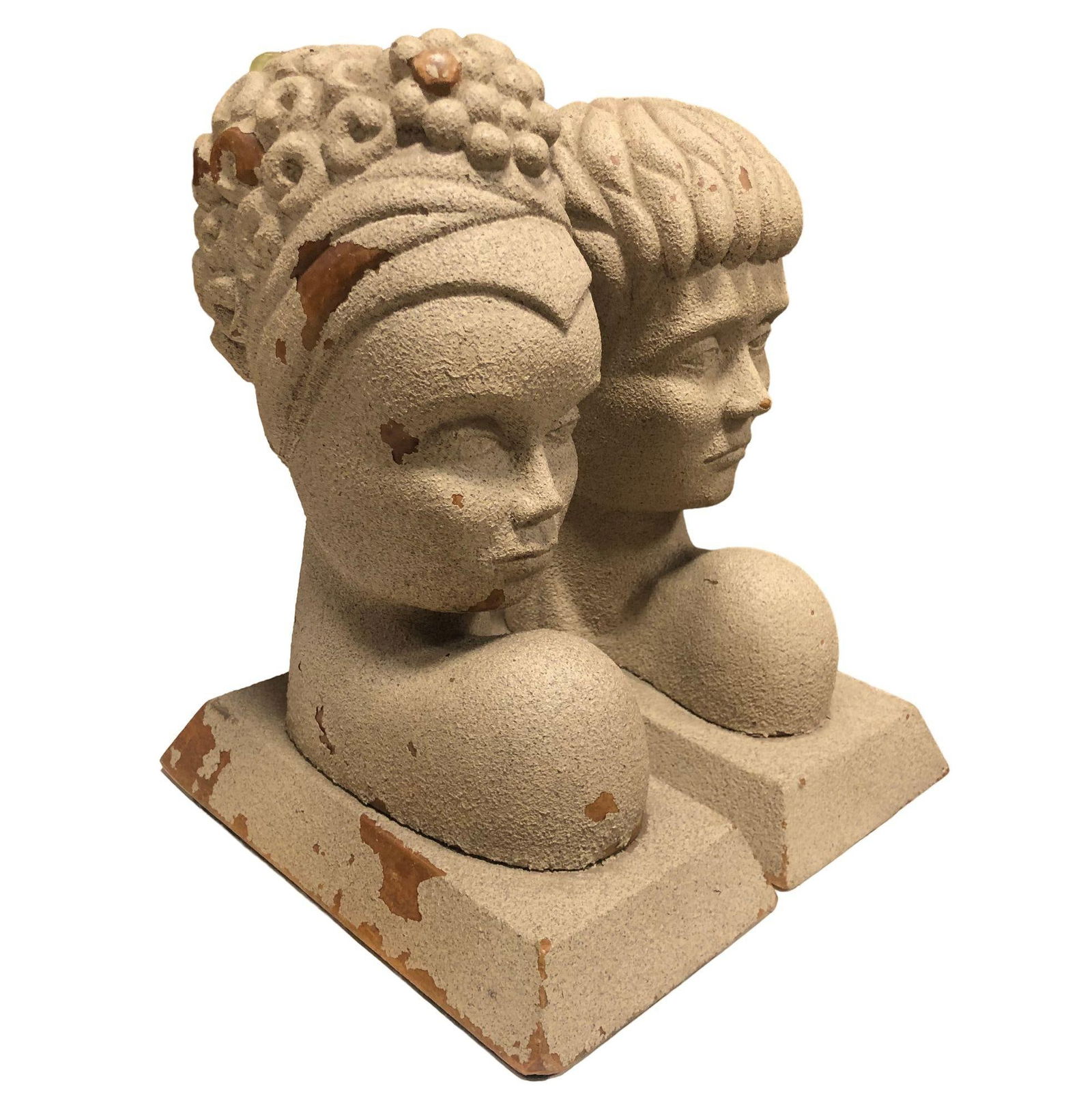 Mid-Century Modern Hawaiian Male and Female Bookends, Pair - 3