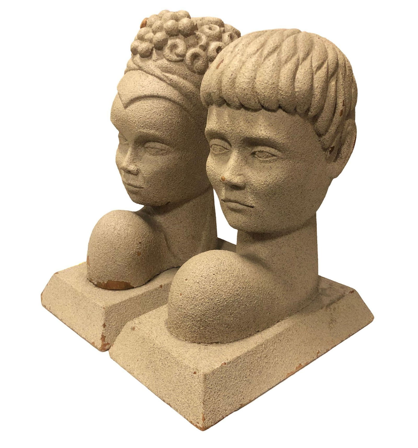 Mid-Century Modern Hawaiian Male and Female Bookends, Pair - 4