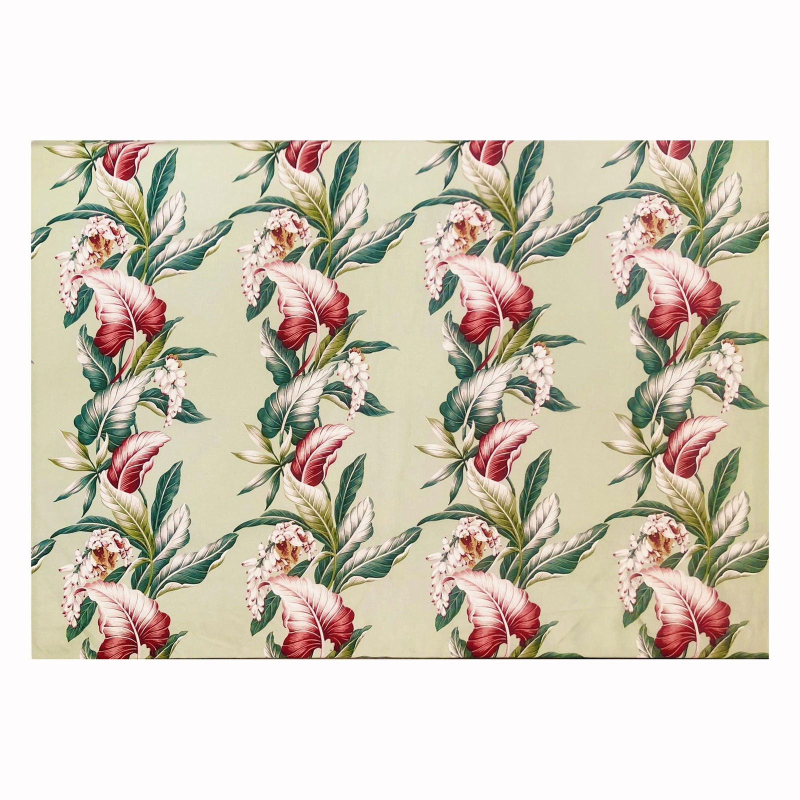 MCM Style Cotton Broadcloth Fabric w/ Tropical Flower & Leaf Design by Trendtex: Title: MCM Style Cotton Broadcloth Fabric w/ Tropical Flower & Leaf Design by Trendtex Description: Mid-century style cotton woven broadcloth fabric with tropical floral print. This fabric is mint