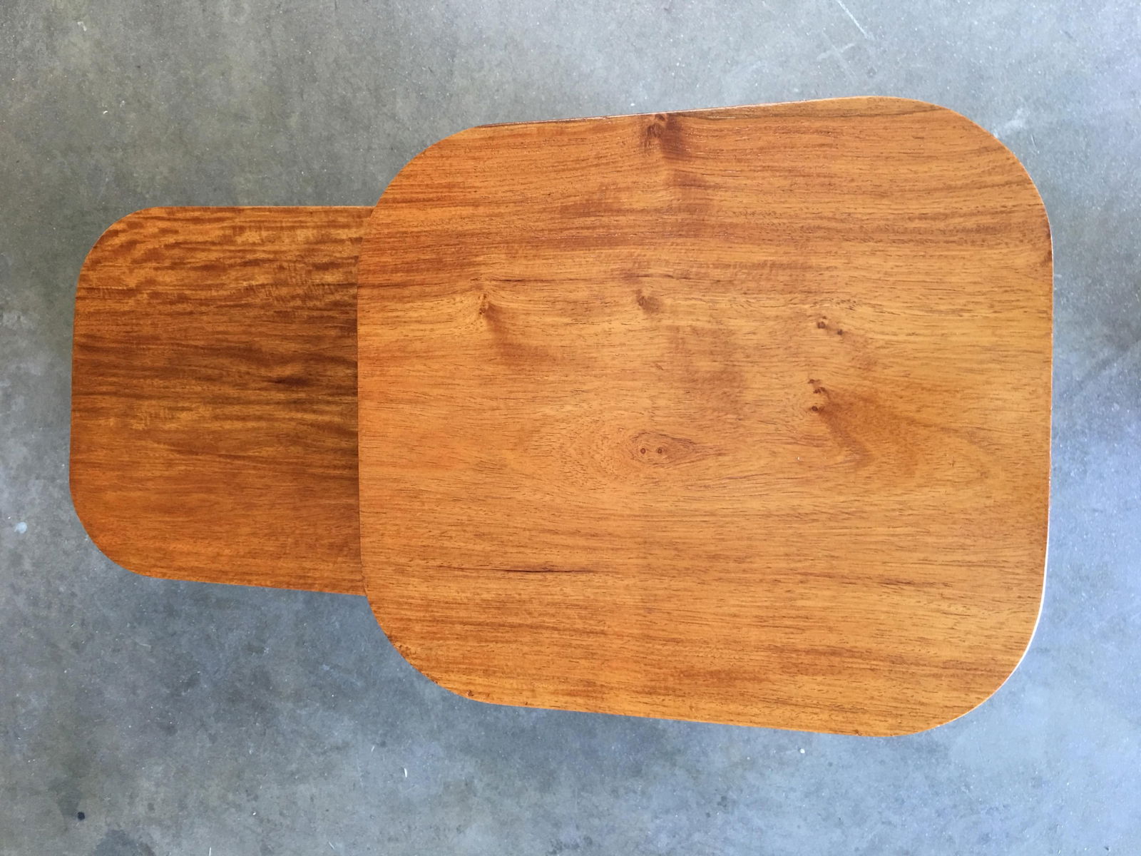 Pair Art Deco Stacked Rattan Side Table with Legs - 2