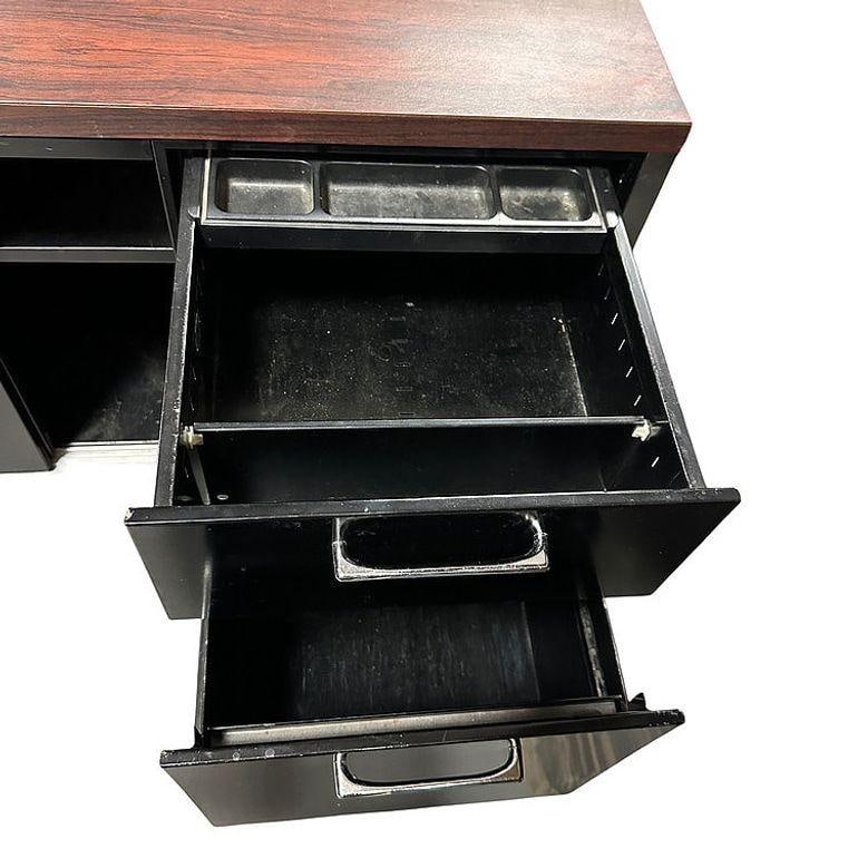 Modern Black & Chrome Metal Tanker Credenza by Steelcase - 14