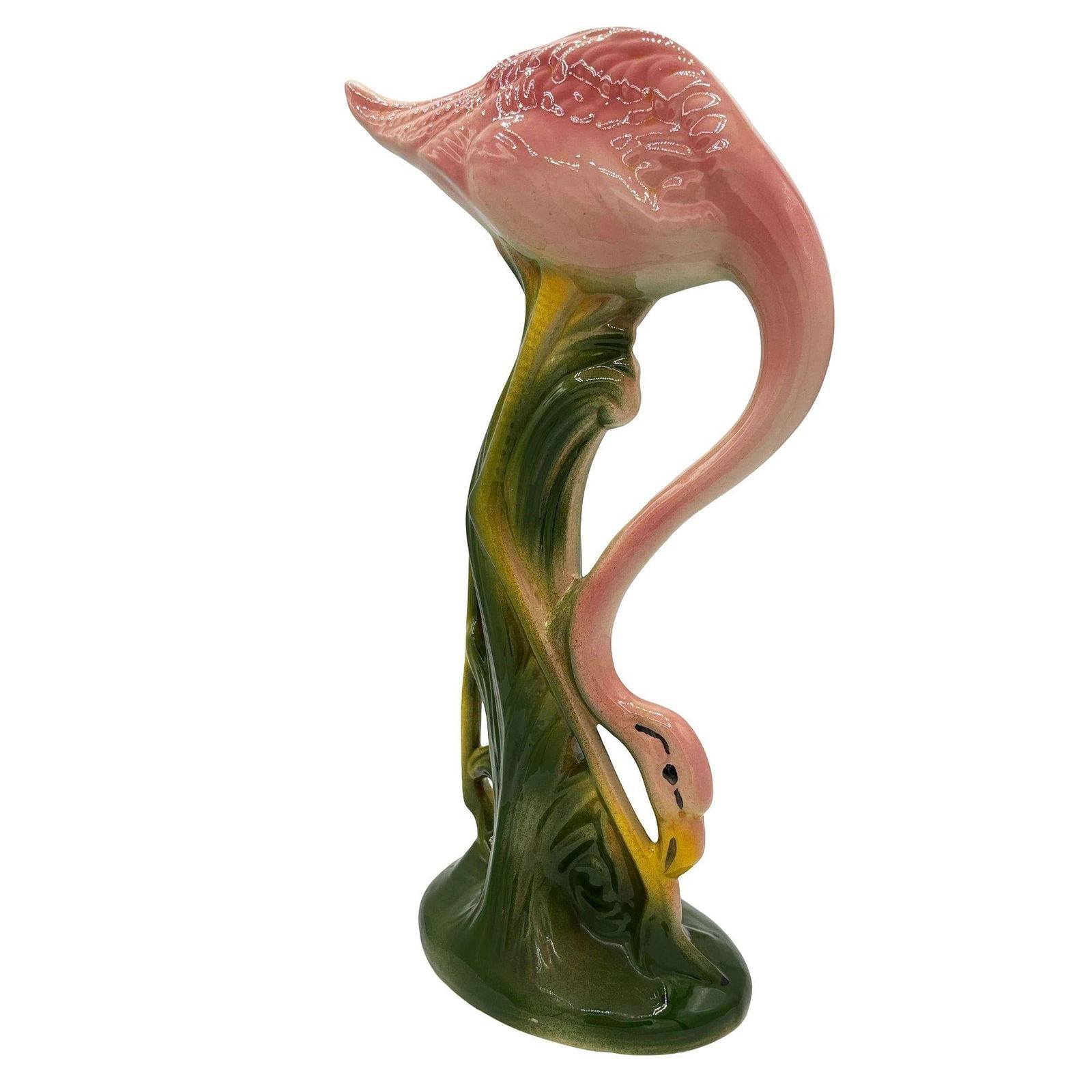 13" Tall MCM California Pottery Ceramic long-legged Flamingo Figurine - 2