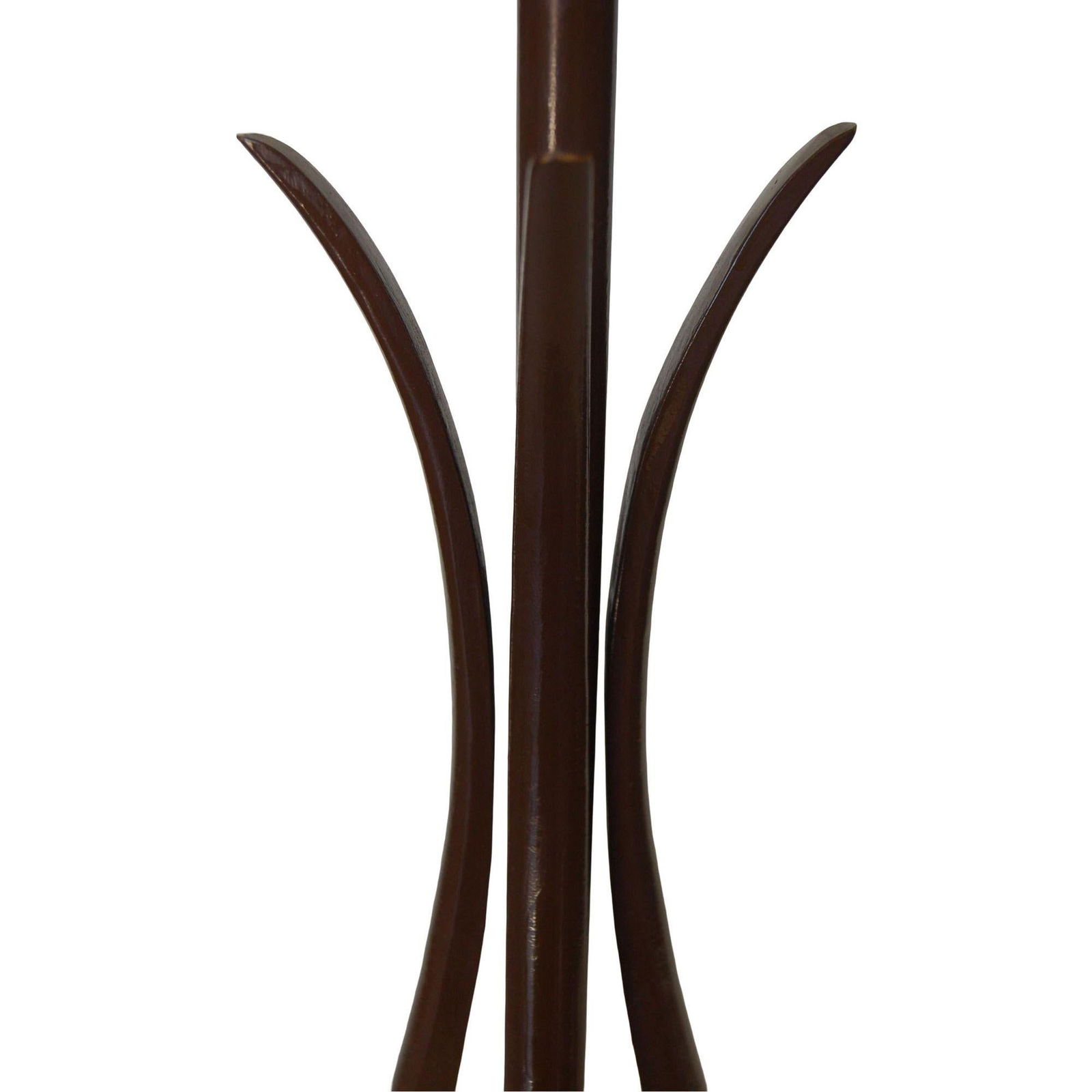 Modernist Harp Shaped Sculptural Walnut and Brass Tone Table Lamp, Pair - 18
