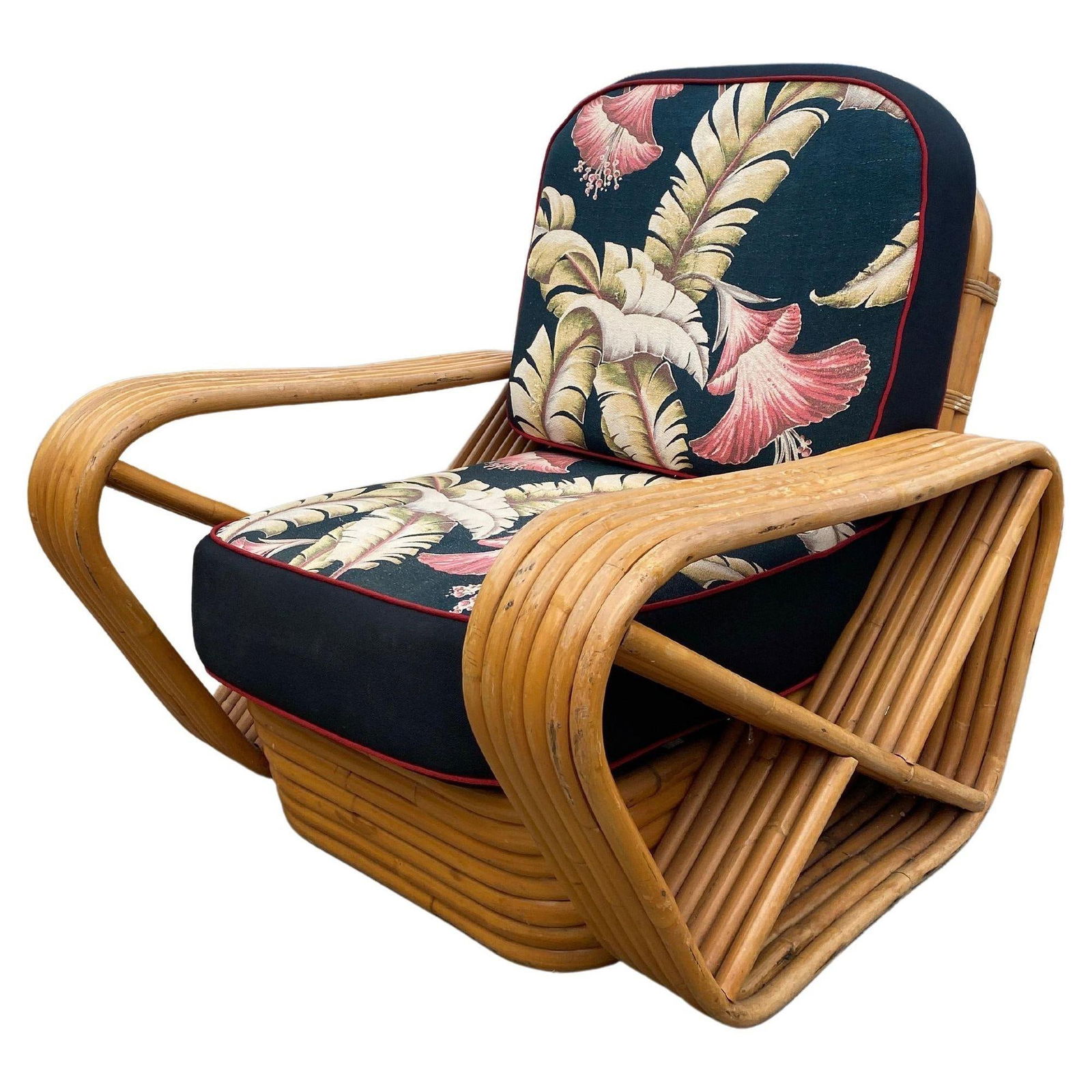 Restored MCM Frankl Style Six-strand Rattan Sofa, Table, Chair Livingroom Set - 9