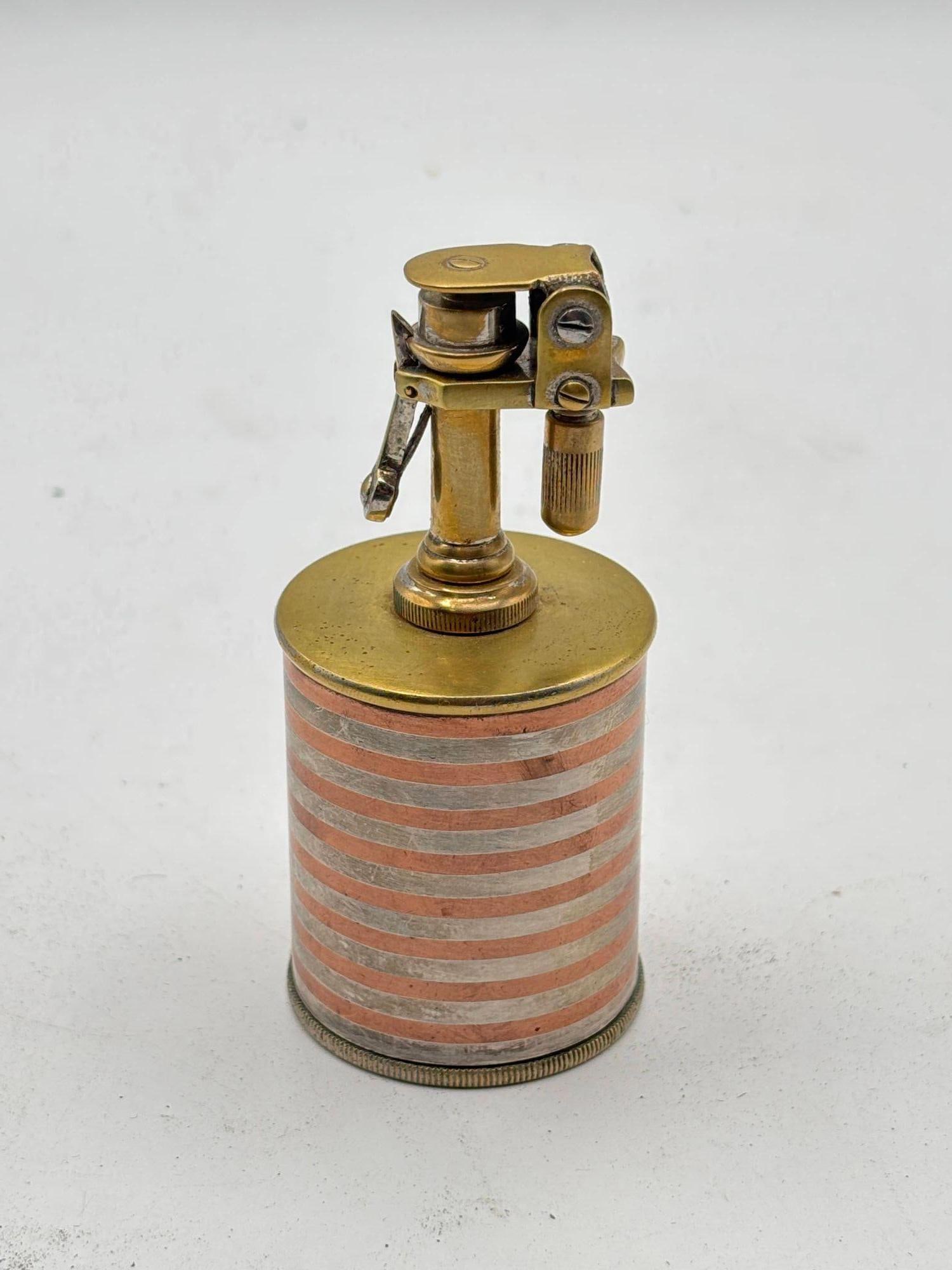 Art Deco “The Executive” Brass and Copper Table Lighter by AR - 13