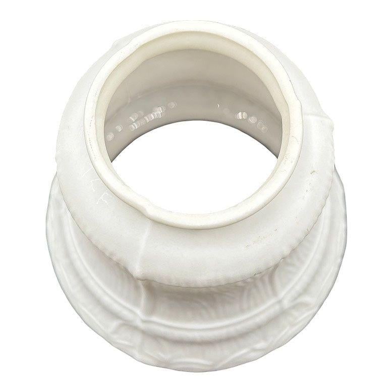 Art Nouveau Frosted Milk Glass Bellflower Floral & Stripes Globe , 2.25" Fitter - 11