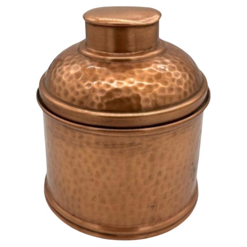 Mid Century 5" Hammered Copper Tin Lined Humidor by Revere Rome N.Y - 15