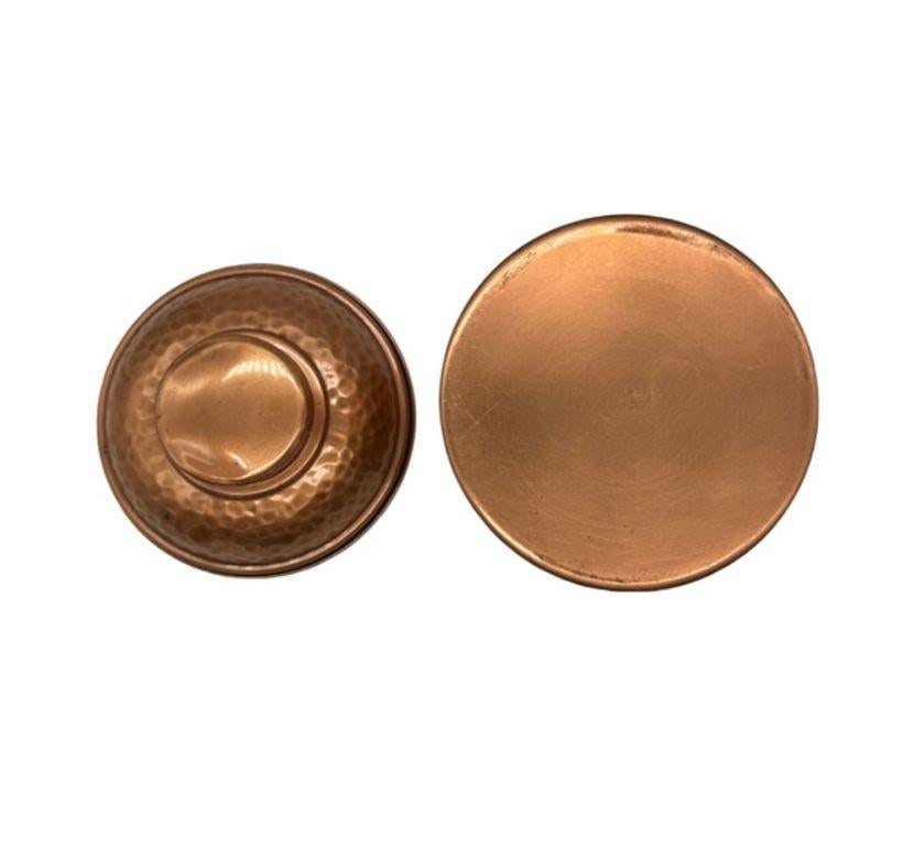 Mid Century 5" Hammered Copper Tin Lined Humidor by Revere Rome N.Y - 3