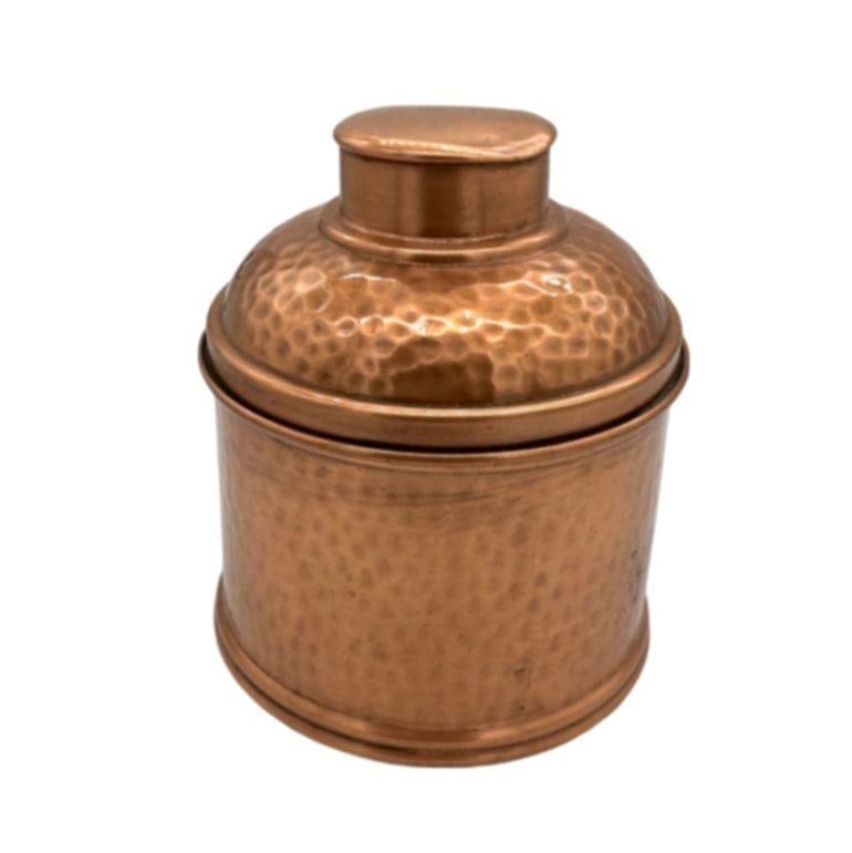 Mid Century 5" Hammered Copper Tin Lined Humidor by Revere Rome N.Y - 8