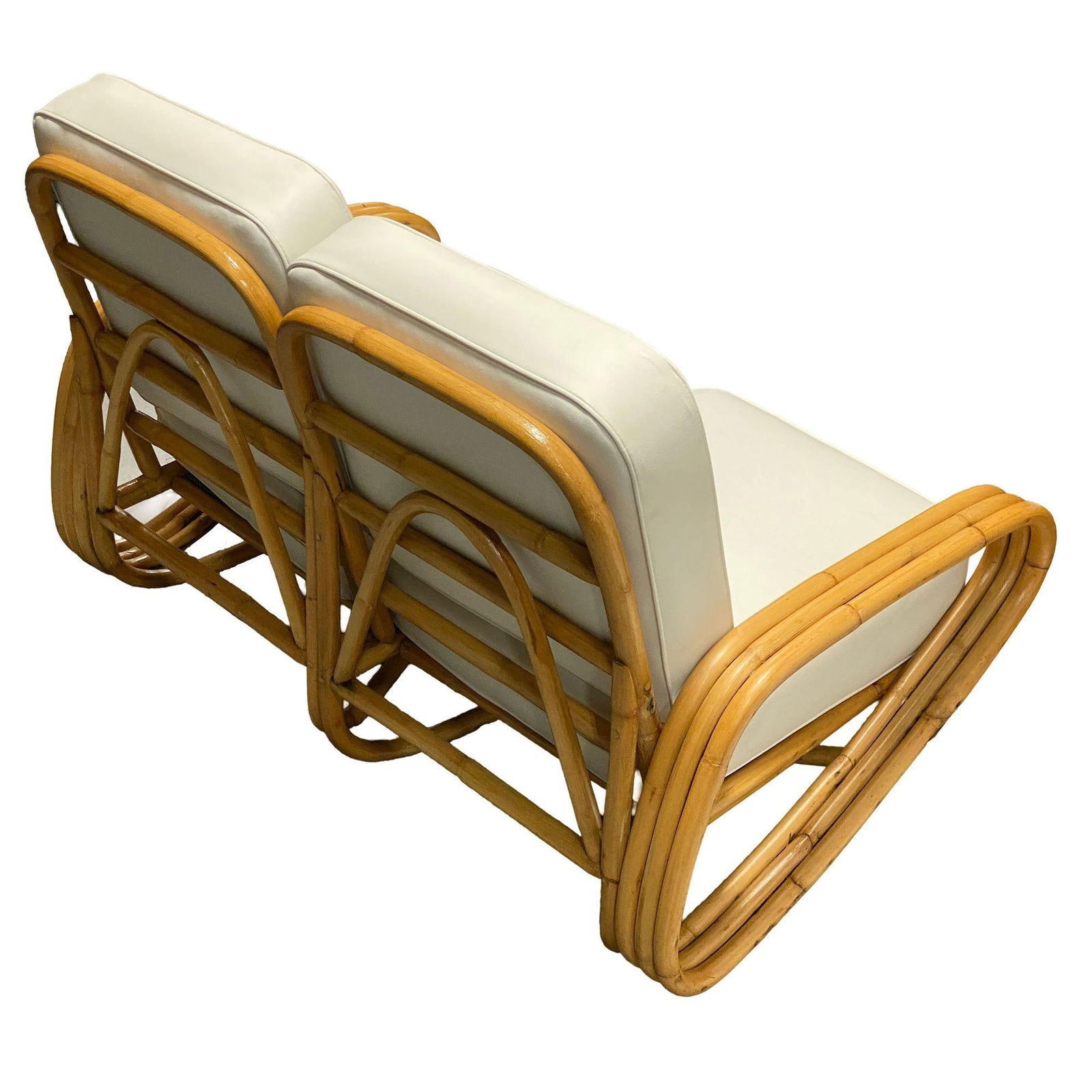 Restored "Triple Triangle" 3-strand Sectional Sectional Settee W/ Loop Base - 15