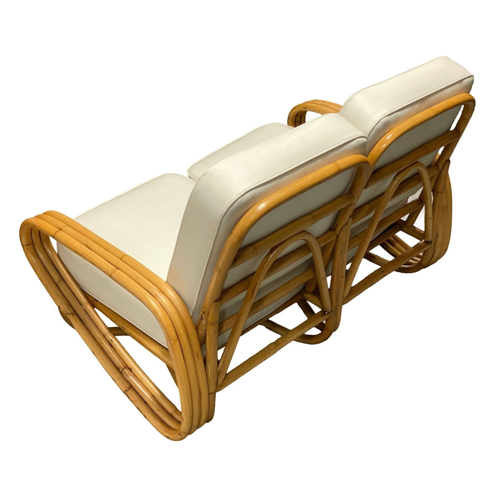 Restored "Triple Triangle" 3-strand Sectional Sectional Settee W/ Loop Base - 20