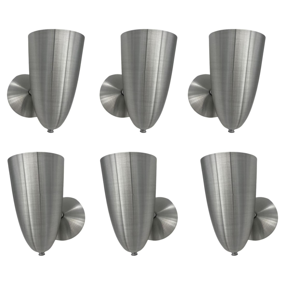 Mid Century Spun Aluminum Torchiere Wall Sconce, Unused Old Stock: Title: Mid Century Spun Aluminum Torchiere Wall Sconce, Unused Old Stock Description: Lot of six original new old stock Mid Century spun aluminum torchiere wall sconce featuring a two-piece spun