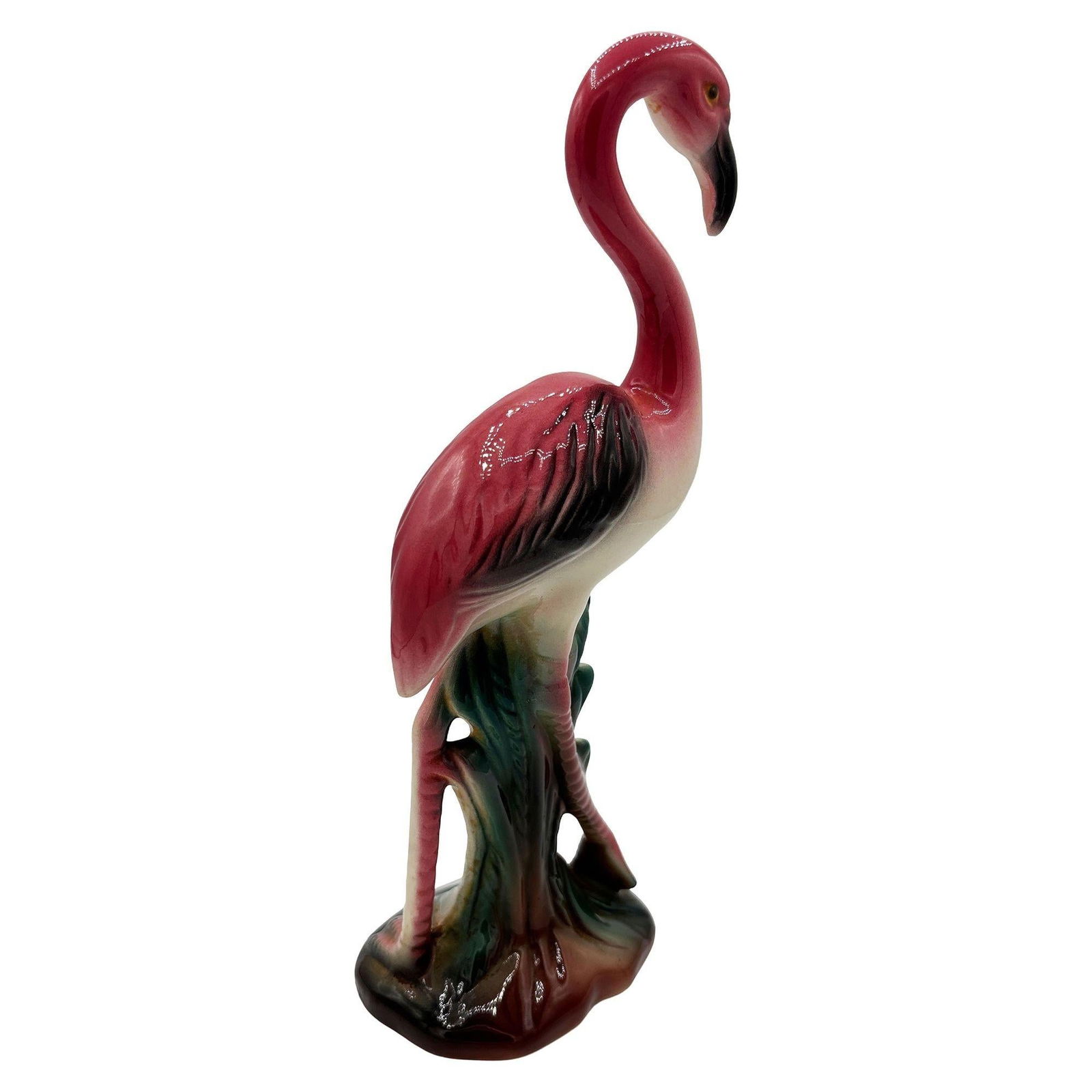 Mid-century Tropical Ceramic "The Walker" Pink Flamingo Figurine - 11