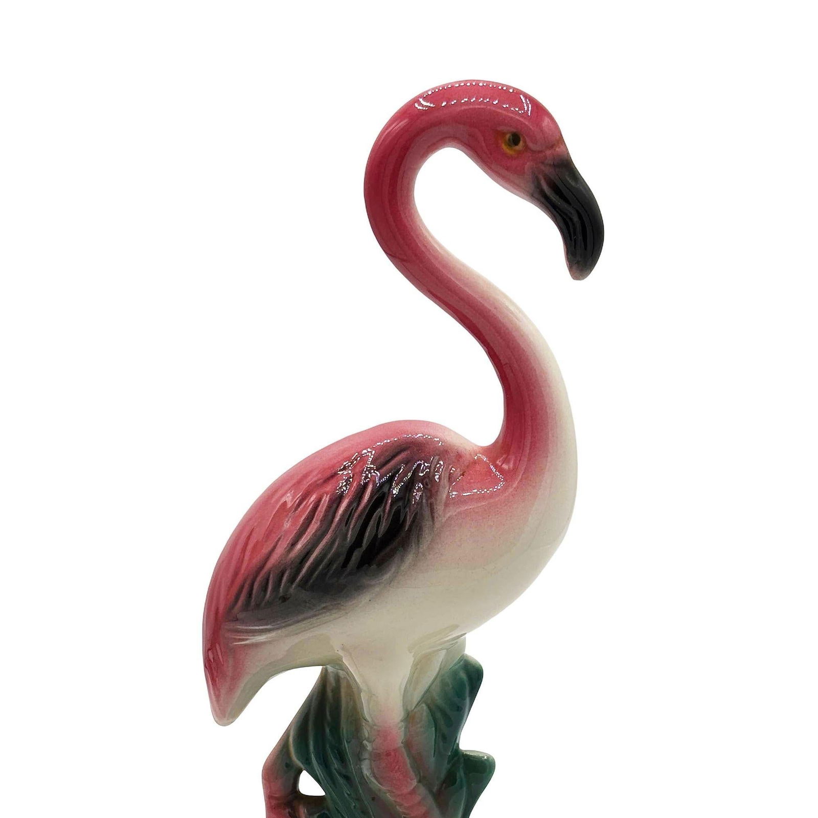 Mid-century Tropical Ceramic "The Walker" Pink Flamingo Figurine - 13
