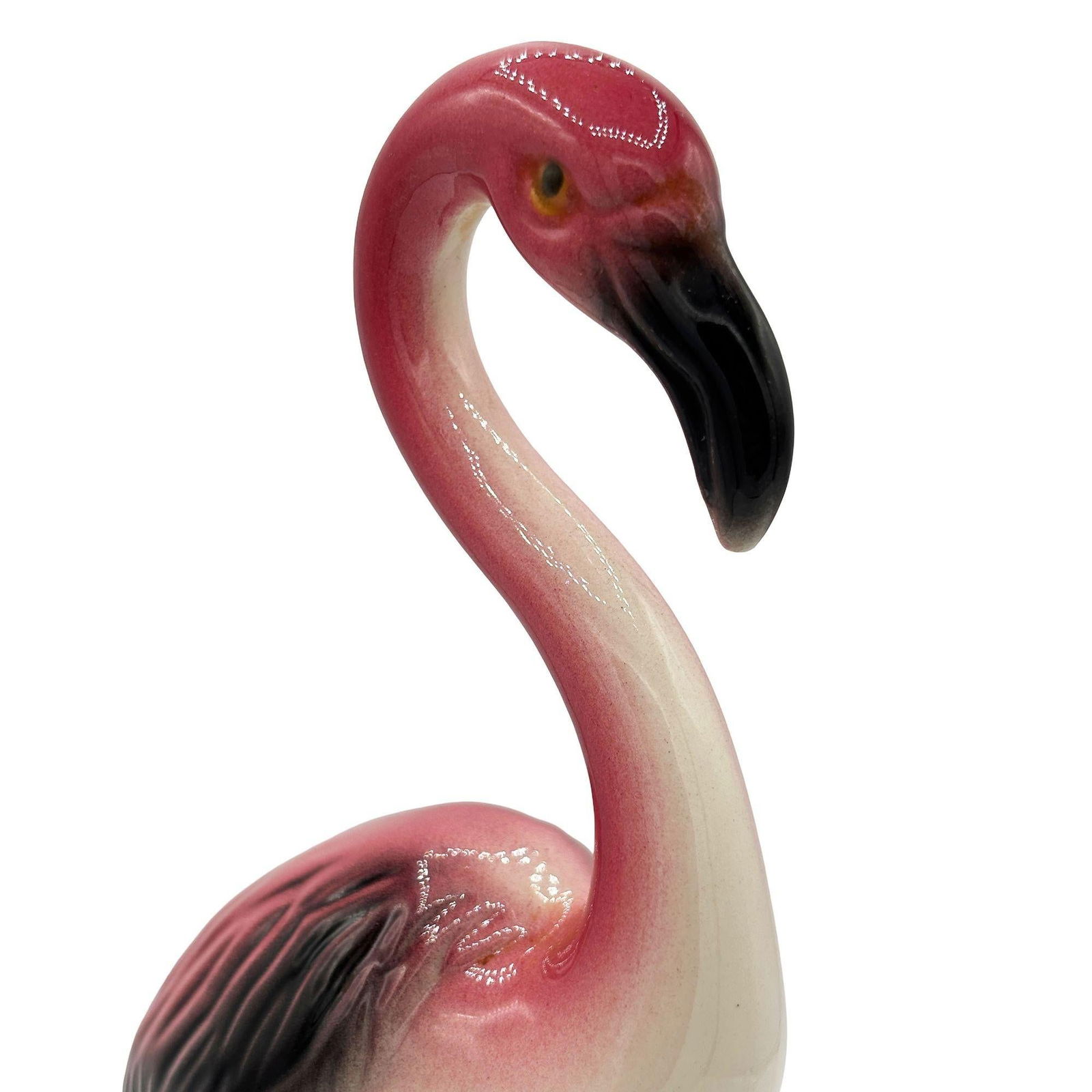 Mid-century Tropical Ceramic "The Walker" Pink Flamingo Figurine - 4