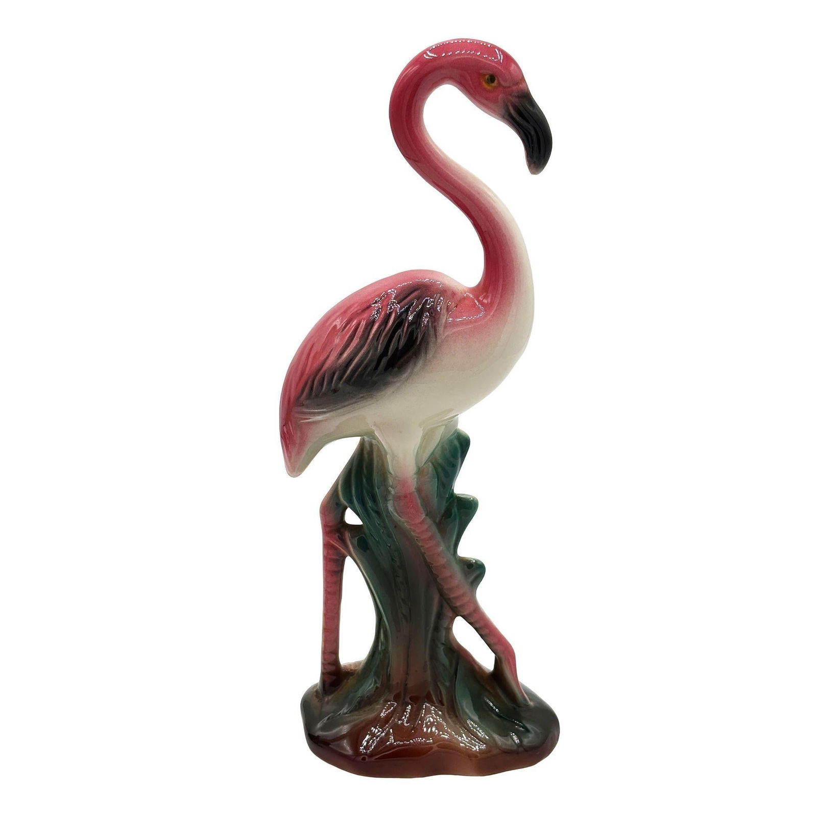 Mid-century Tropical Ceramic "The Walker" Pink Flamingo Figurine - 8