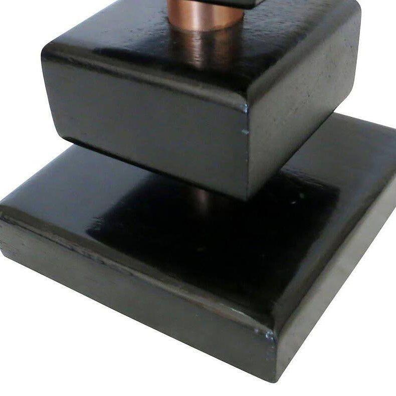 Early Mid-century Copper Stacked Base Torchiere Table Lamp - 15