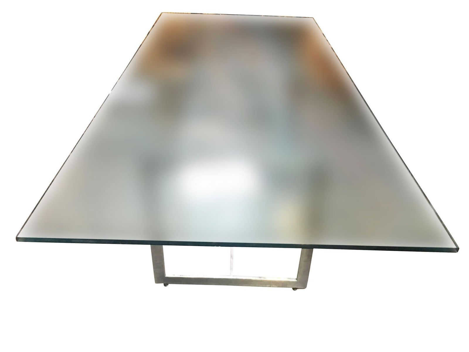 Milo Baughman Style Chrome and Glass 8 Person Dining Table - 19