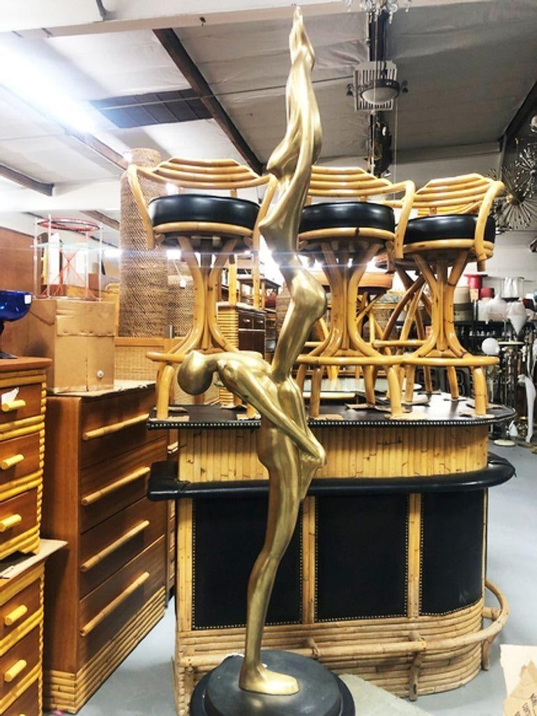 Large Abstract Lovers Bronze Sculpture on Enameled Steel Base - 6