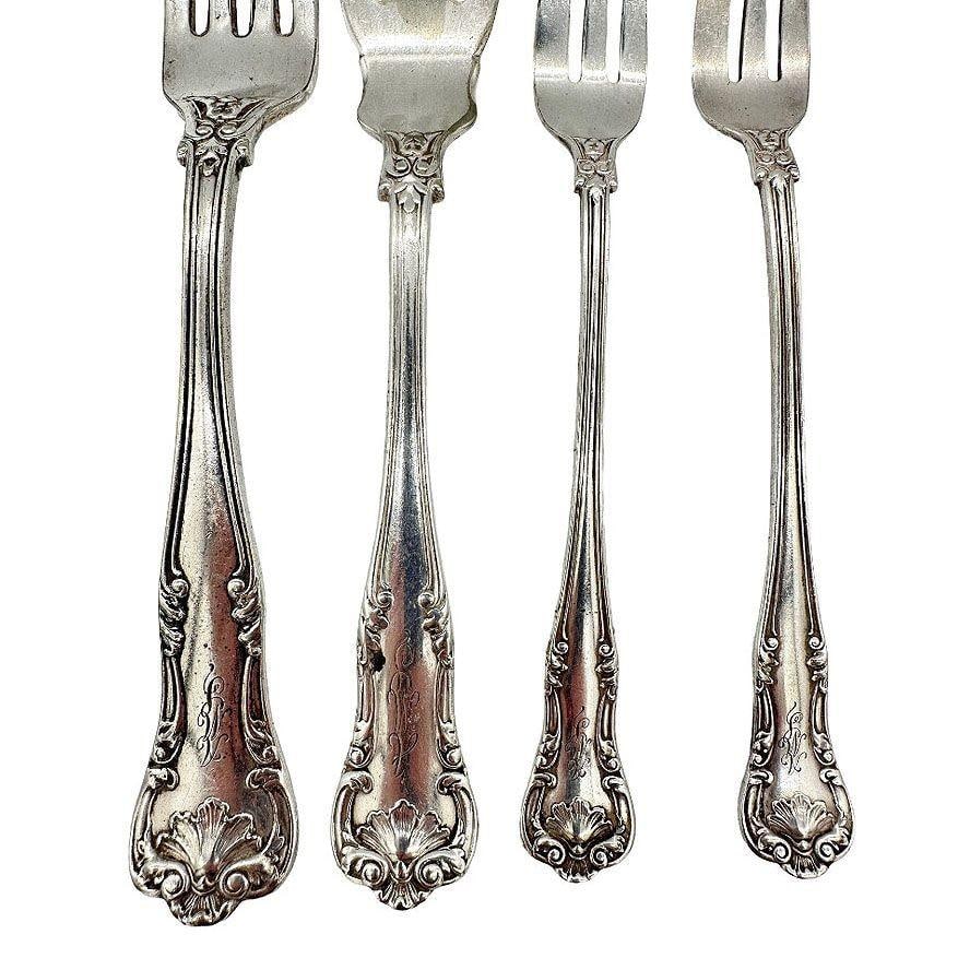 Edwardian "Regent" 16 piece Fork/Knife Silver Plate Silverware Set by Gorham - 4